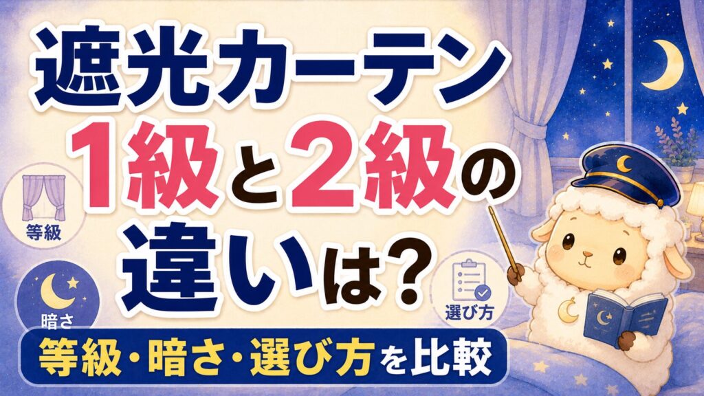 遮光カーテン1級と2級の違いは？等級・暗さ・選び方を比較の記事のアイキャッチ画像