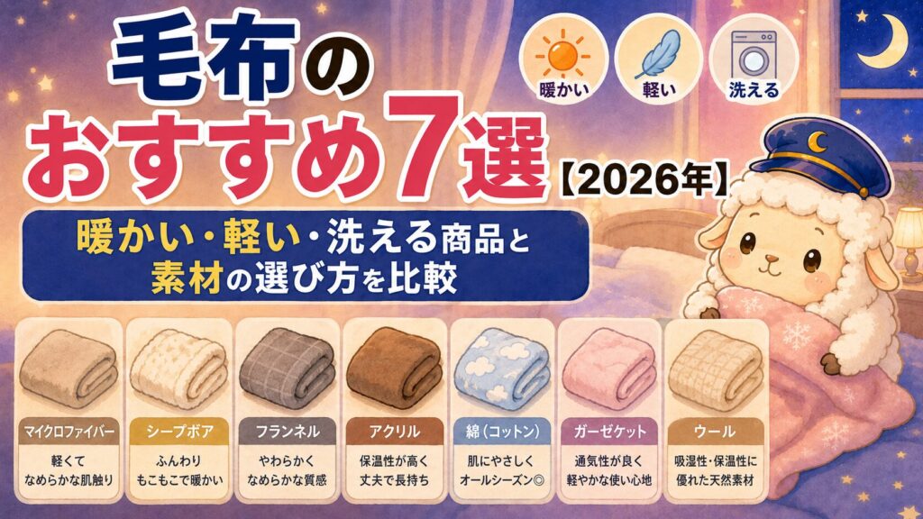 毛布のおすすめ7選【2026年】暖かい・軽い・洗える商品と素材の選び方を比較の記事のアイキャッチ画像