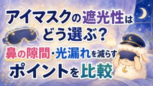 アイマスクの遮光性はどう選ぶ？鼻の隙間・光漏れを減らすポイントを比較の記事のアイキャッチ画像