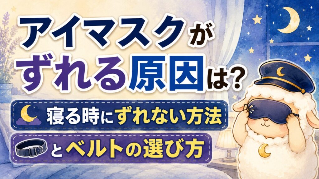 アイマスクがずれる原因は？寝る時にずれない方法とベルトの選び方の記事のアイキャッチ画像