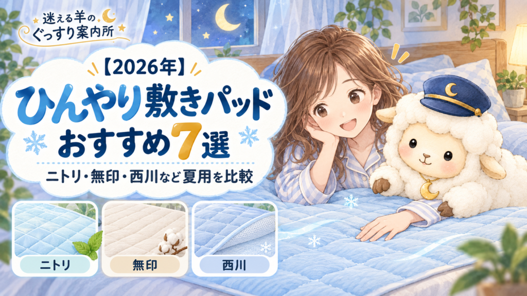 【2026年】ひんやり敷きパッドおすすめ7選｜ニトリ・無印・西川など夏用を比較の記事のアイキャッチ画像