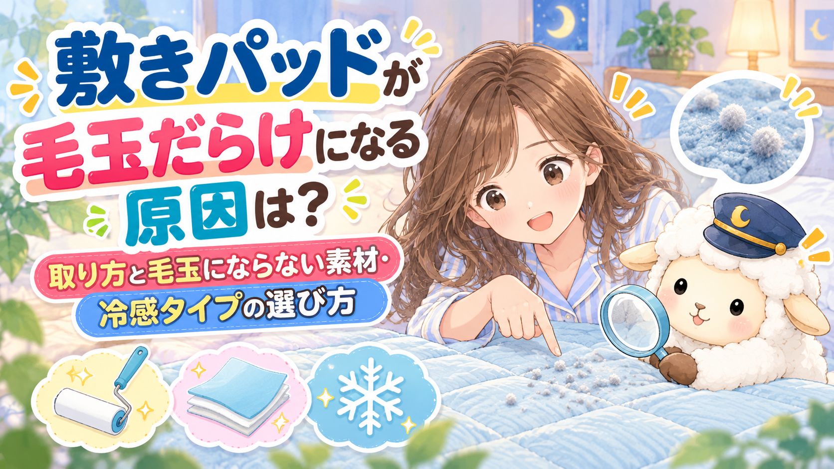 敷きパッドが毛玉だらけになる原因は？取り方と毛玉にならない素材・冷感タイプの選び方