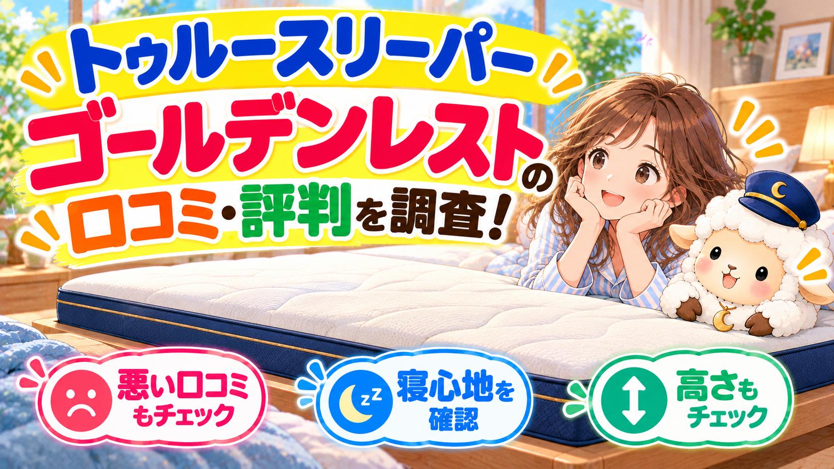 トゥルースリーパー ゴールデンレストの口コミ・評判を調査！悪い口コミや寝心地・高さも確認の記事のアイキャッチ画像