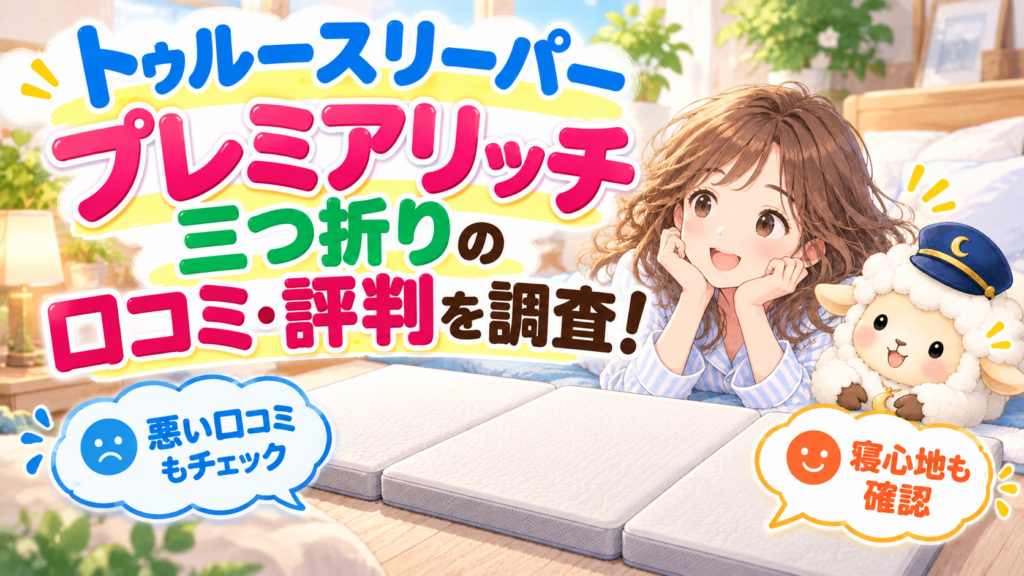 トゥルースリーパー プレミアリッチ三つ折りの口コミ・評判を調査！悪い口コミや寝心地も確認の記事のアイキャッチ画像