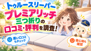 トゥルースリーパー プレミアリッチ三つ折りの口コミ・評判を調査！悪い口コミや寝心地も確認の記事のアイキャッチ画像